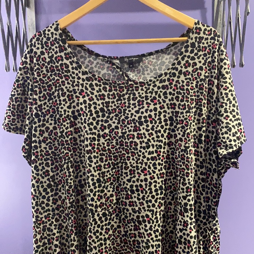 Lily Morgan leopard tunic or skater dress 3X - Picture 3 of 4